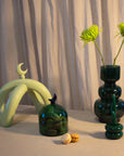 Glass Moon Dome Jar - Teal Luna