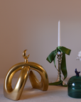 Crescent Knot Sculpture: Rustic Gold