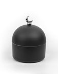 Black Moon Dome Jar / Container having  sliver Crescent on top which is perfect for home decor and gifting