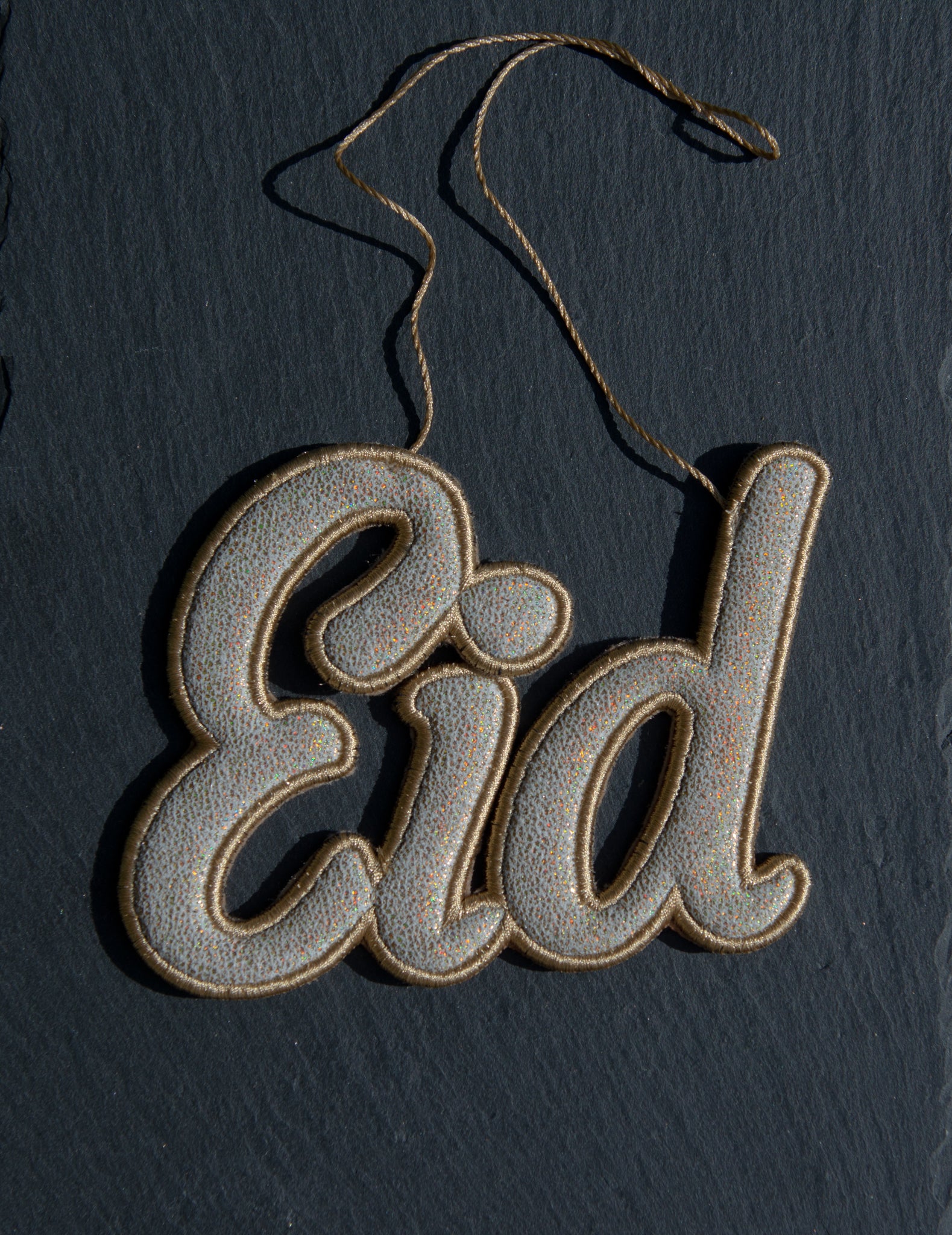 Eid Embroidery Ornament Golden Color with dark background