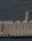 Ramadan Embroidery Ornament Silver Color with dark background