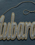 Mubarak Embroidery Ornament Silver Color Dark Background