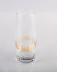 Transparent  glass dune tumbler with white and golden print 