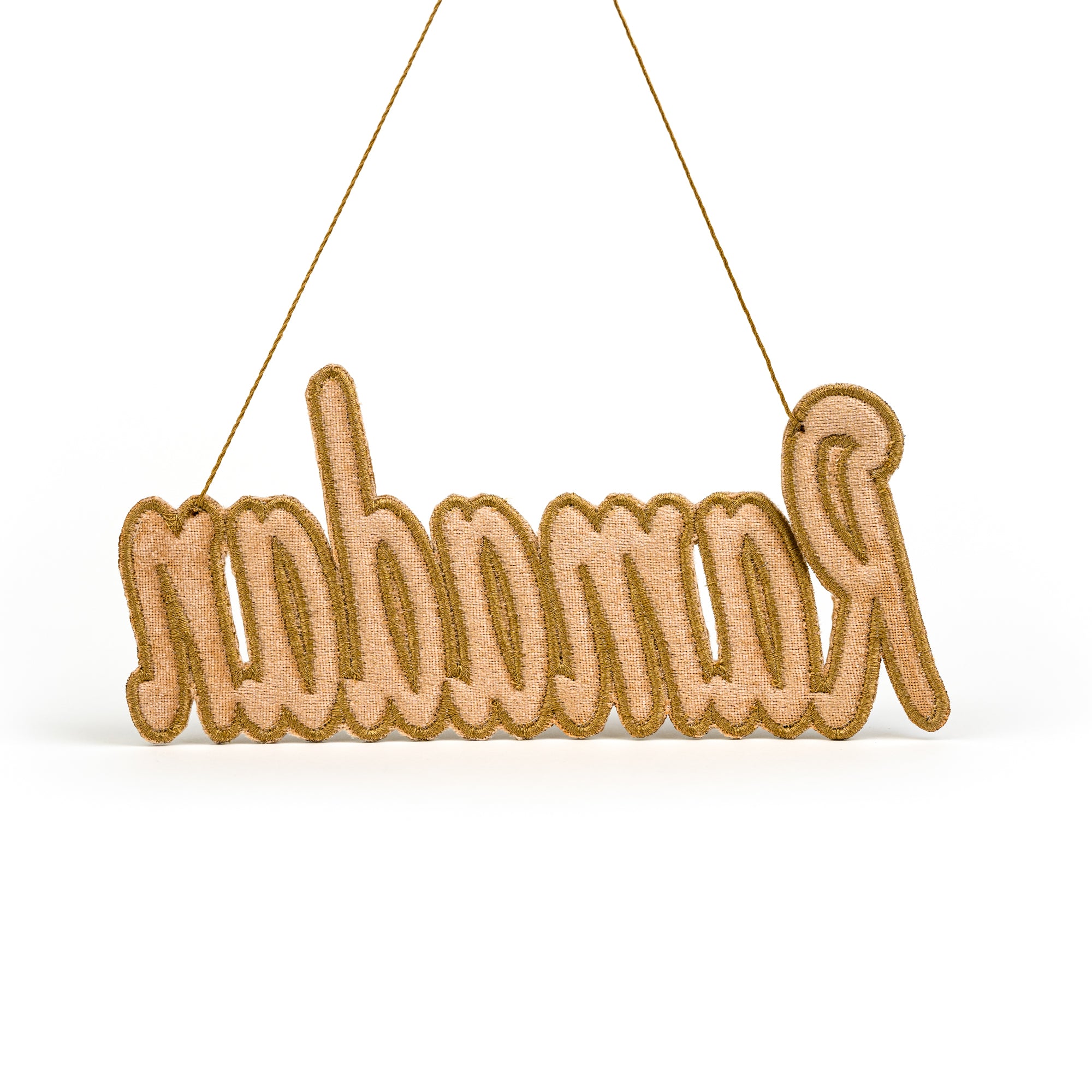 Ramadan Embroidery Ornament Golden Color  Backside