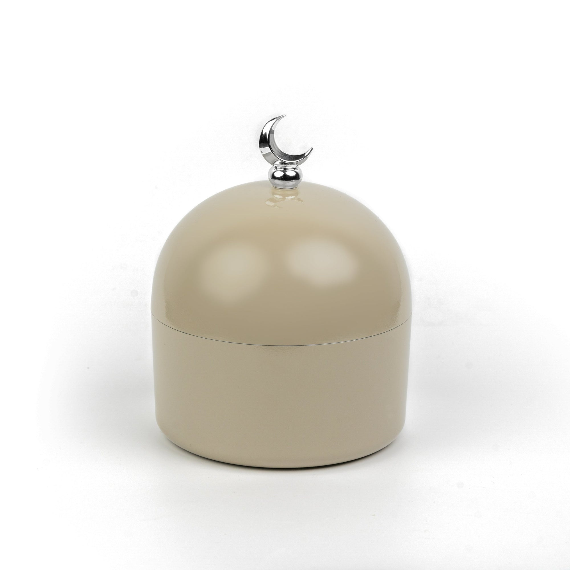 Toasty Taupe Moon Dome Jar with Sliver Crescent for Ramadan Eid Gifts and home decor