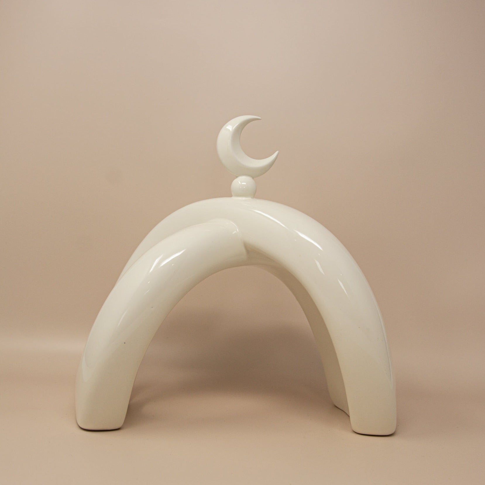 Cream Crescent Knot Sculpture