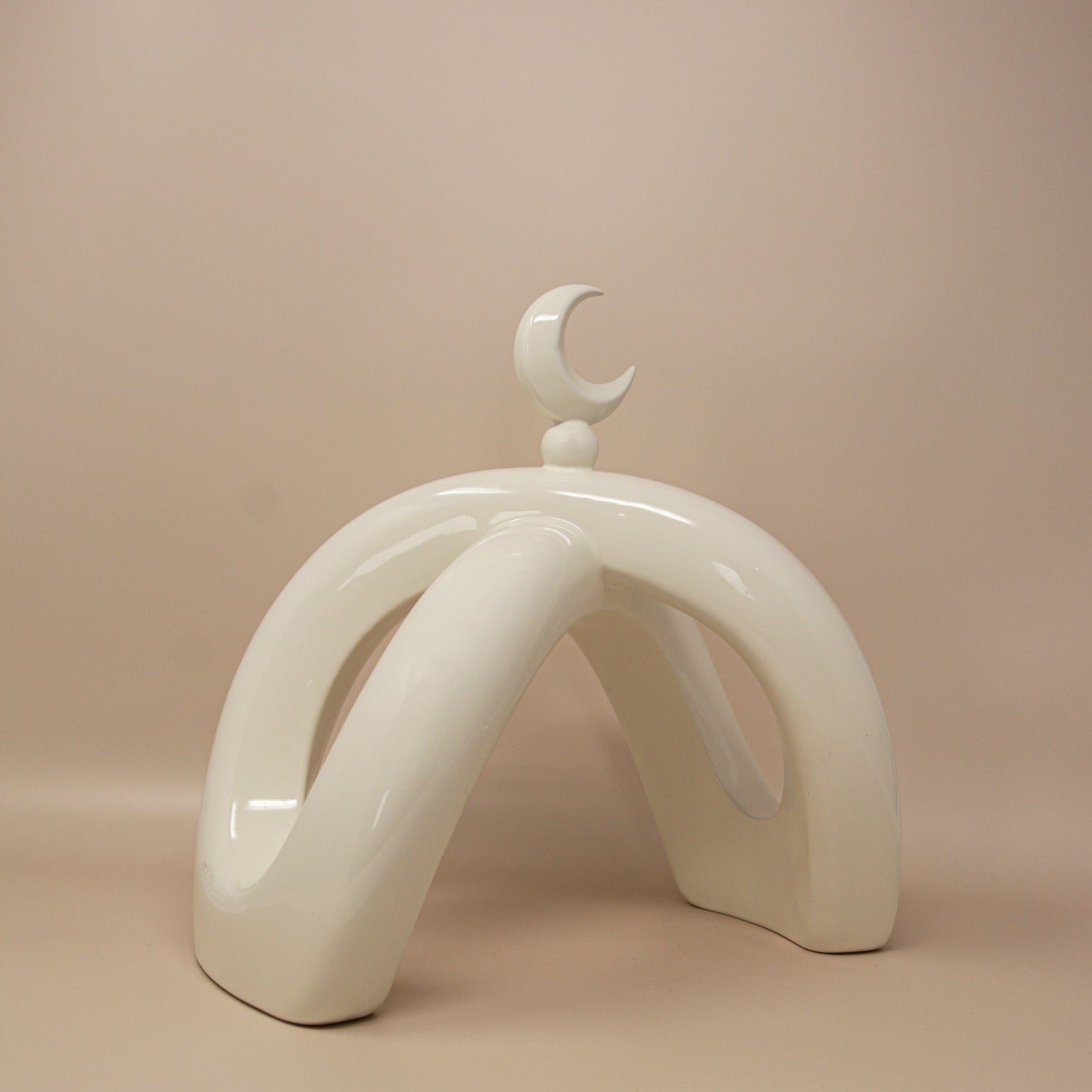 Crescent Knot Sculpture: Cream