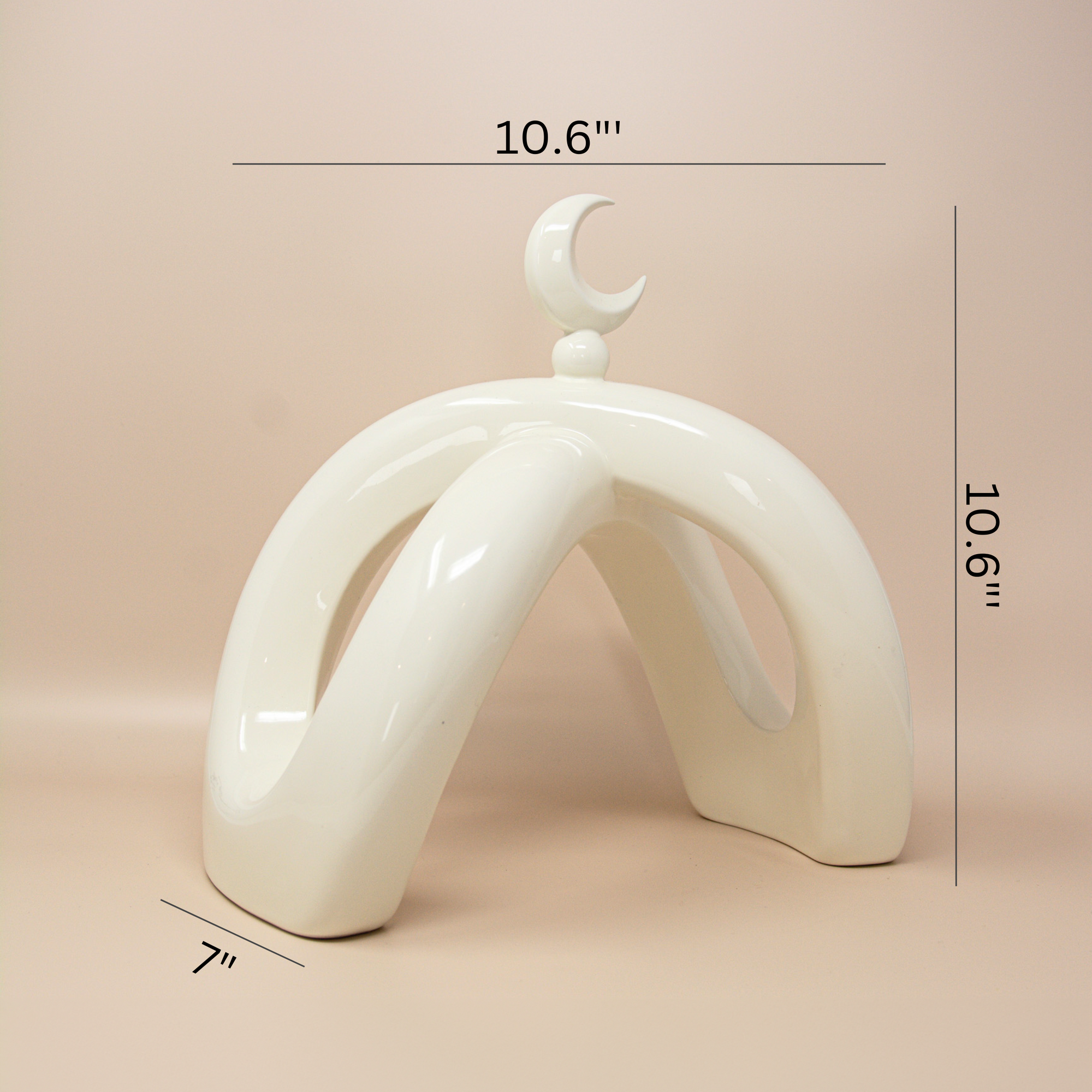Cream Crescent Knot Sculpture