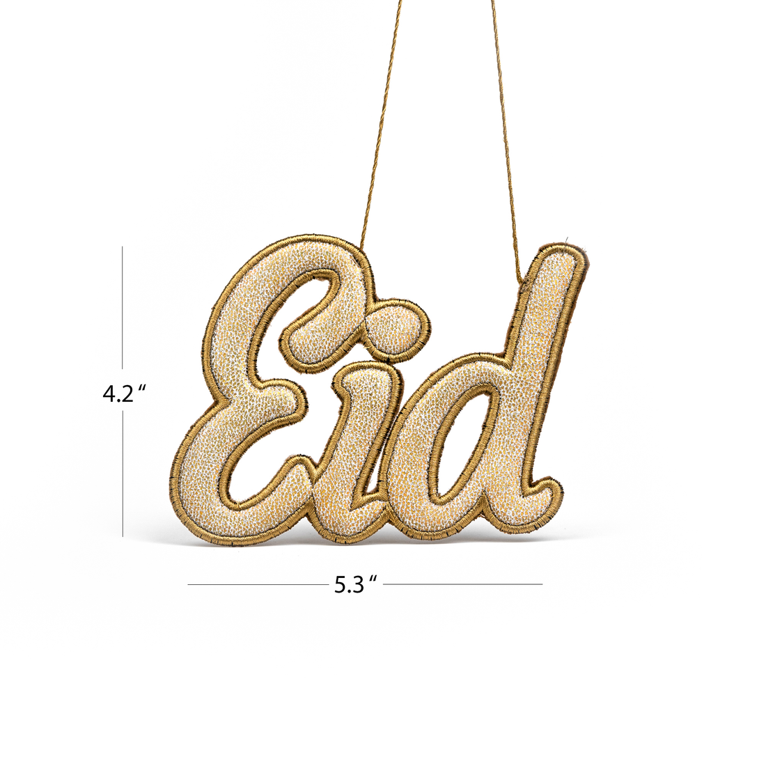Eid Embroidery Ornament Golden Color with dimension