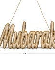 Mubarak Embroidery Ornament Golden Color with dimension