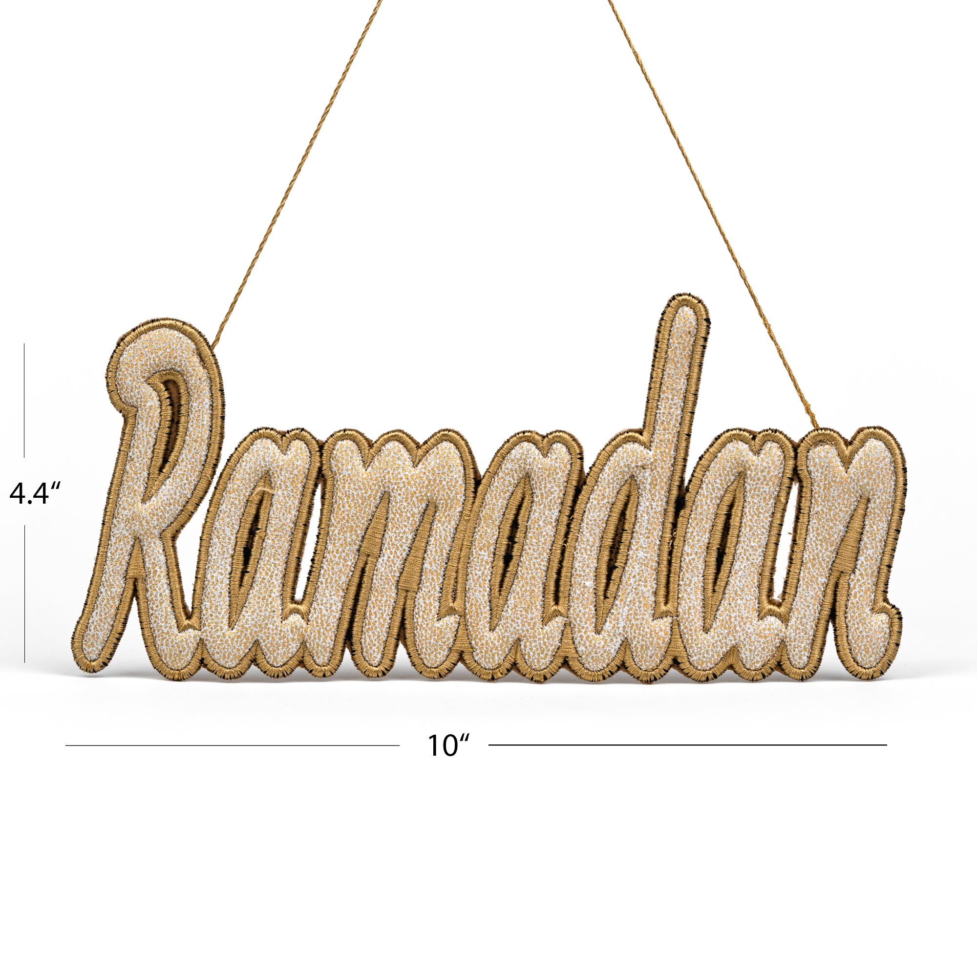 Ramadan Embroidery Ornament Golden Color with dimension