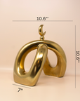 Crescent Knot Sculpture: Rustic Gold