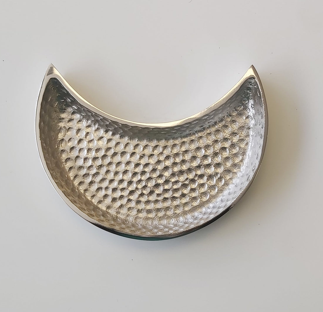 Small size Silver Color Textured moonlight platter by RASM