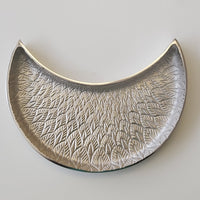 Medium size Silver Color Textured moonlight platter by RASM