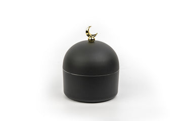 Black Moon Dome Jar / Container having  golden Crescent on top which is perfect for home decor and gifting
