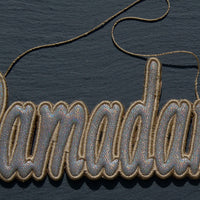Ramadan Embroidery Ornament Silver Color with dark background