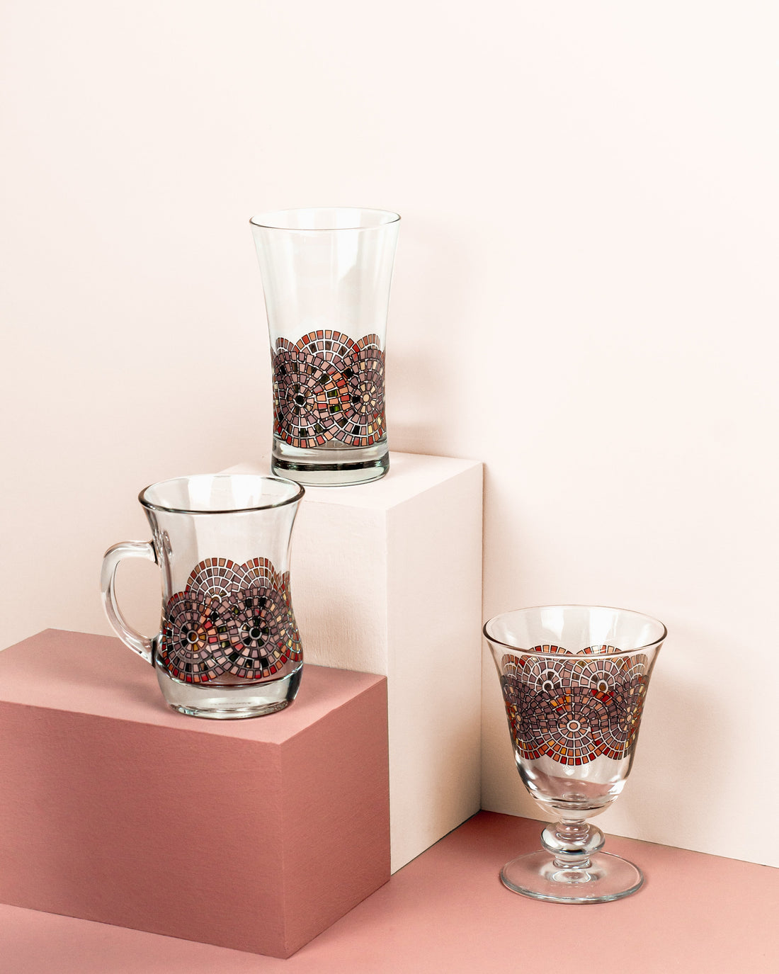 Spiral Mosaic Glasses