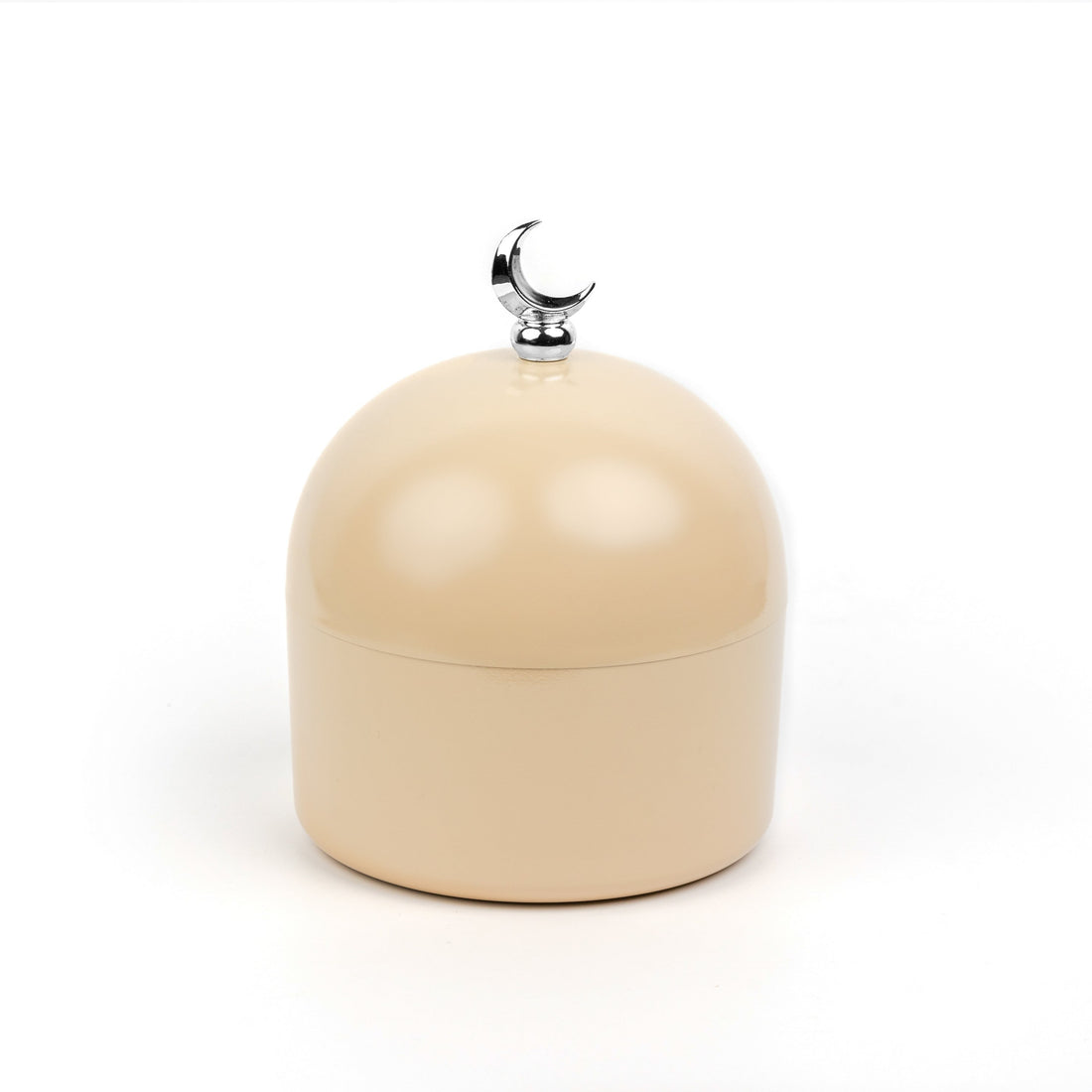 Deset Sand Moon Dome Jar / Container having  sliver Crescent on top which is perfect for home decor and gifting
