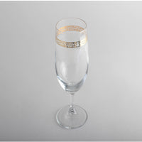 Lilac drinkware with golden and white design