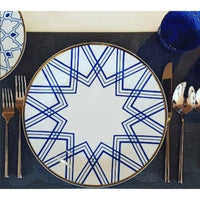Geometry Porcelain Dinner Plates placed on the dinner table