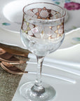 Stemware Cristi Goblet transparent glass with brown and golden design